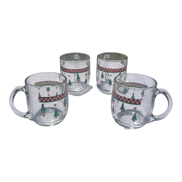 Debbie Mum Other - Vintage 1997 Christmas Mugs by Debbie Mum Glass Mug Set of 4